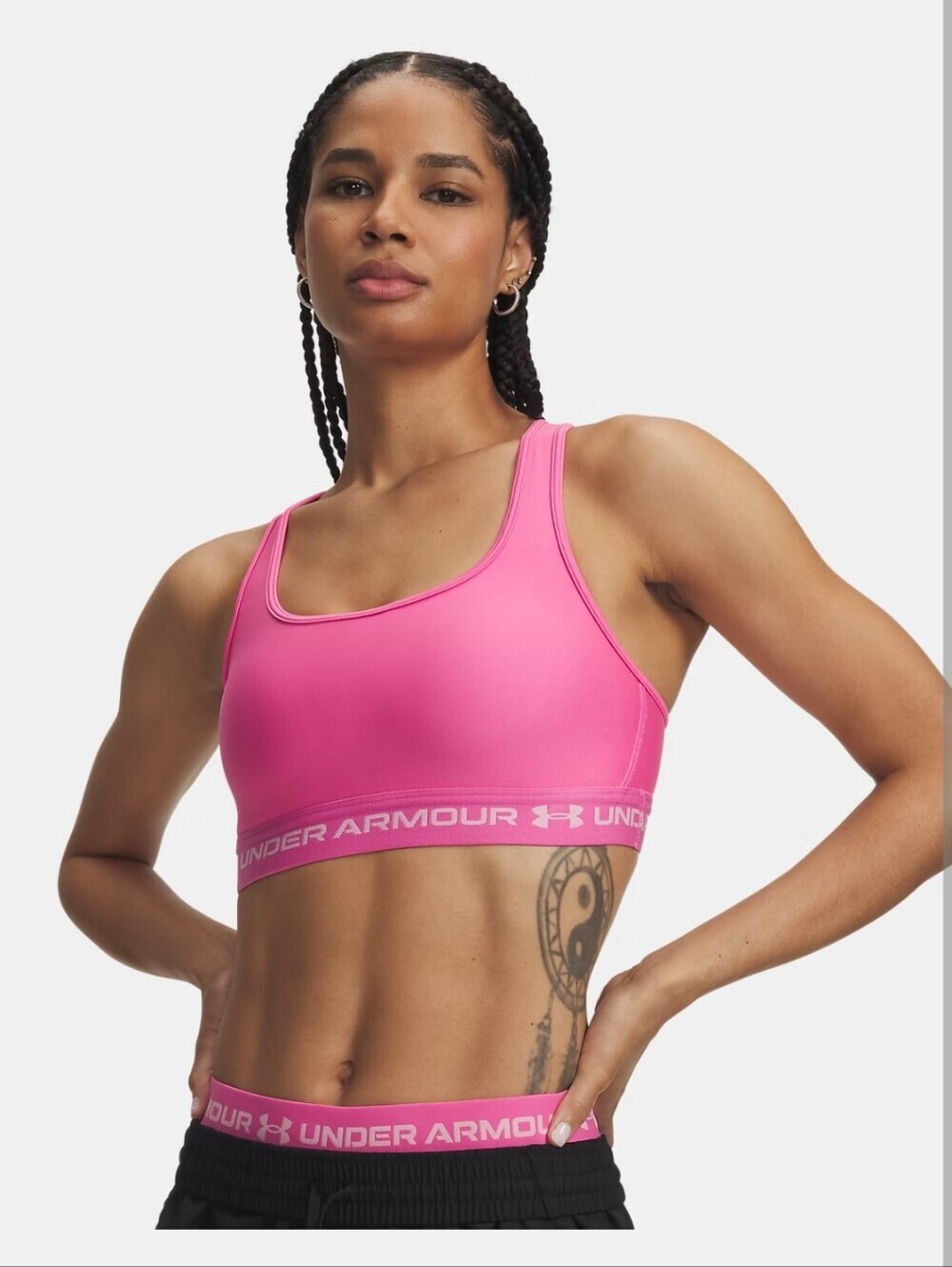 Under Armour Crossback Mid Pink Sports Bra Size 2X Compression